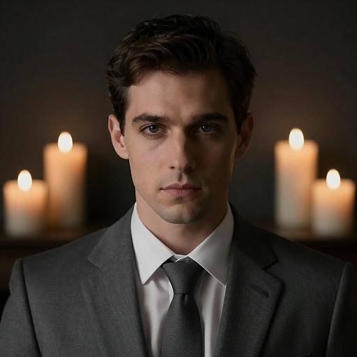 Candlelit Portrait of a Confident Man