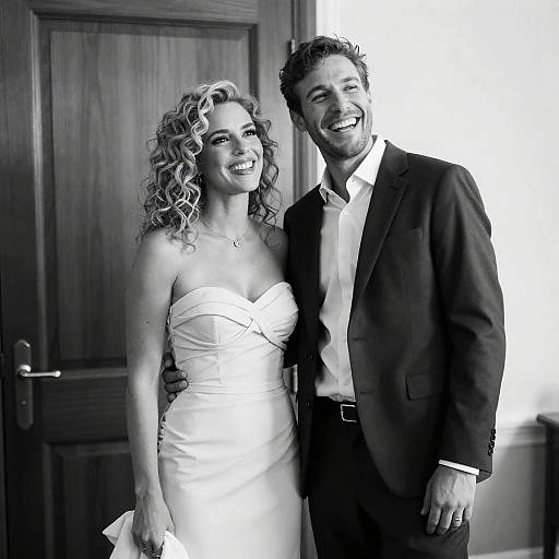 Smiling Couple in Formal Attire