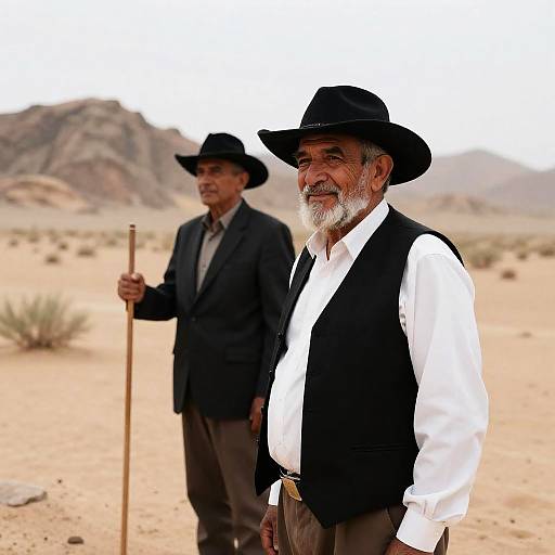 Desert Portrait of Two Elderly Men