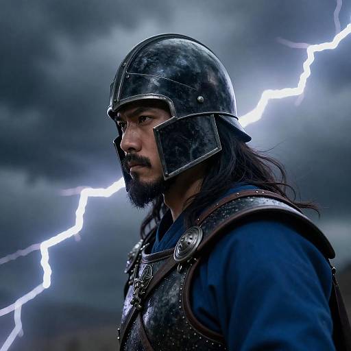 Stormy Warrior with Intense Profile