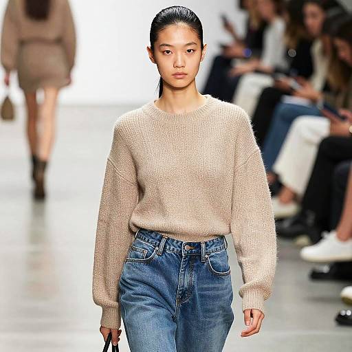 Fashion Model on Runway in Casual Chic Outfit