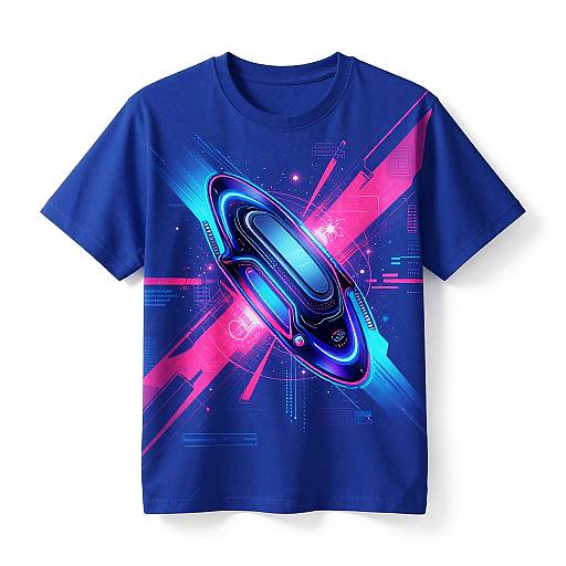 Futuristic Neon T-Shirt Design AI