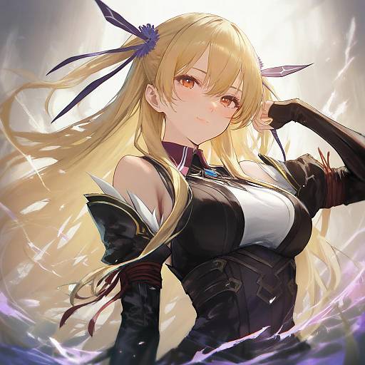 Illustration of Alisa reinford, eiyuu densetsu in the style of Leviathan (hikinito0902)