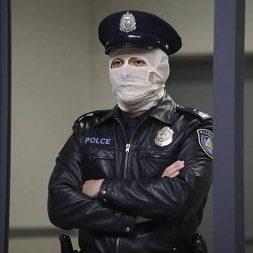 Mummified Officer in Dim Lighting