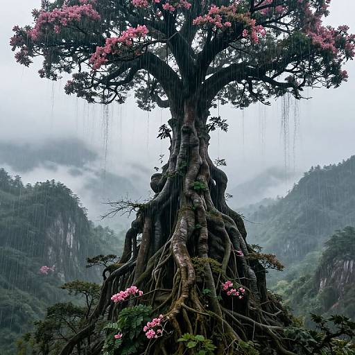 Surreal Upside-Down Mountain Landscape