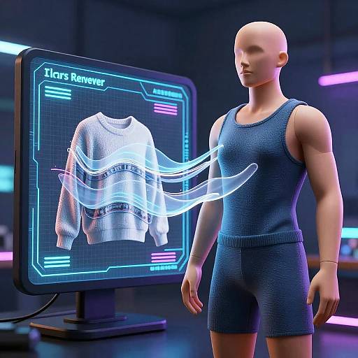 Cyberpunk AI Clothes Remover Visualization