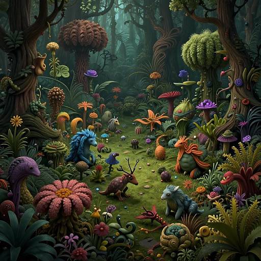 Intricate Dreamscape of Enchanted Forest