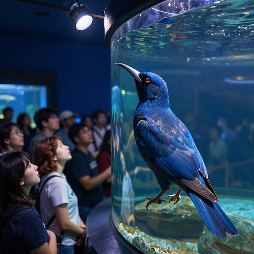 Impressionistic Blue Bird at Aquarium