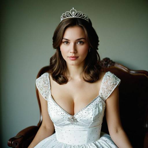Young Woman in White Dress and Tiara