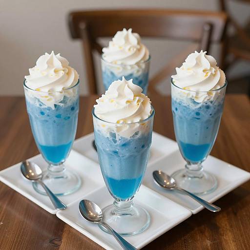 Refreshing Blue and White Frozen Drinks