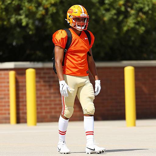 Vibrant Outdoor Male Football Player