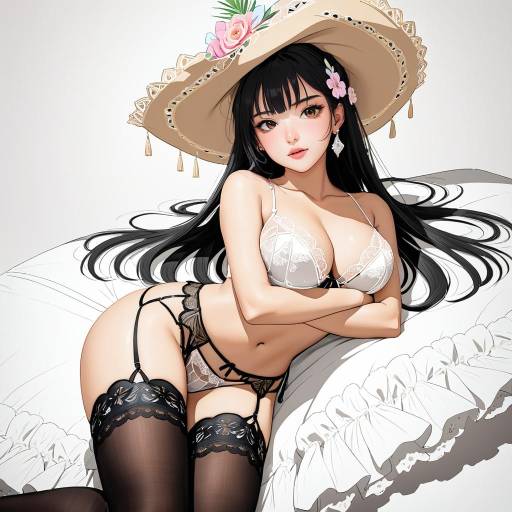 Exotic Cowgirl in Lingerie Pose