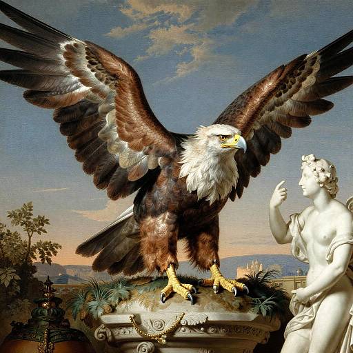 Baroque Eagle Illustration with Pop Art