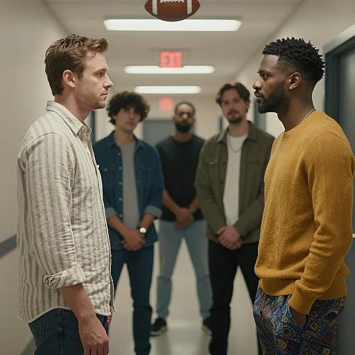 Dynamic Interaction in a Hallway Scene