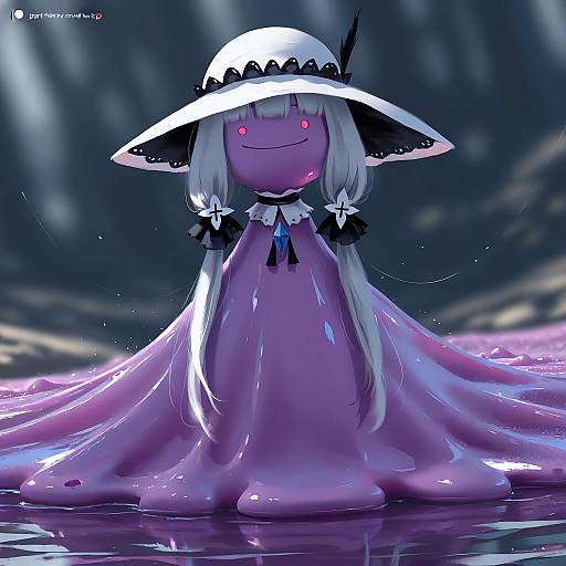 Illustration of Ditto, pokemon in the style of Wlop