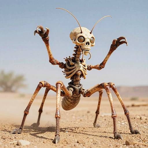 Silicate-Plated Desert Arachnomorph with Skeletal Head