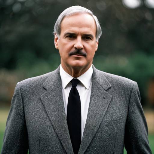 Mature Man in Grey Suit and Black Tie