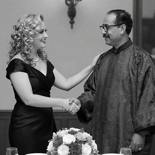 Elegant Black-and-White Formal Interaction