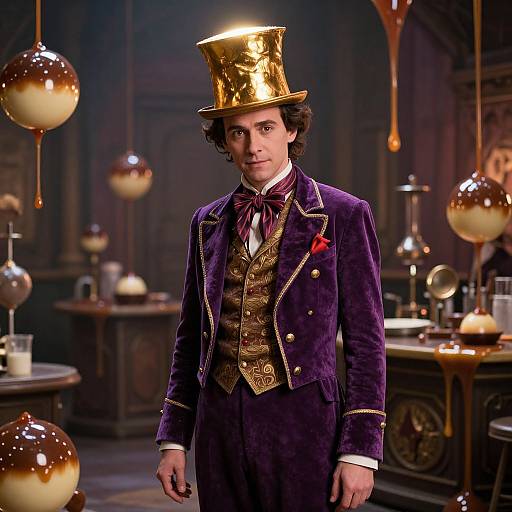 Cinematic Violet Willy Wonka Portrait