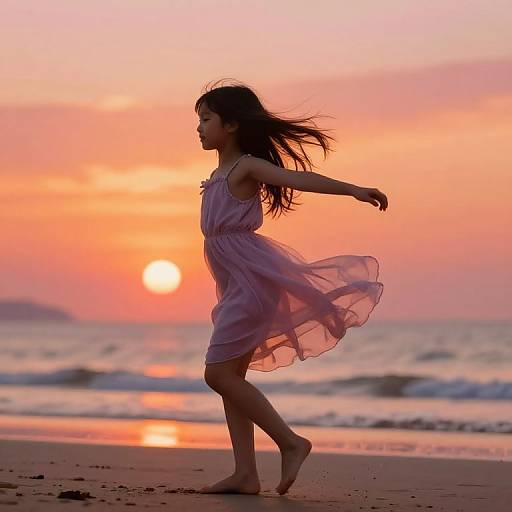 Joyful Barefoot Dance at Sunset