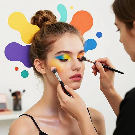 Creative Artist Applying Radiant Makeup