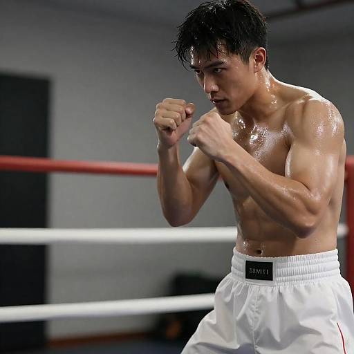 Dynamic Boxer in Action Pose