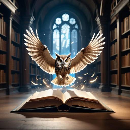 Magical Library: Enchanted Book and Owl Magical Library: Enchanted Book and Owl