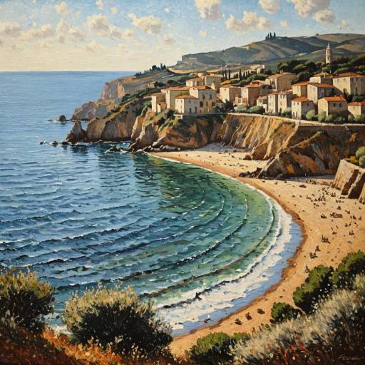 Impressionist Mediterranean Coastline Artwork