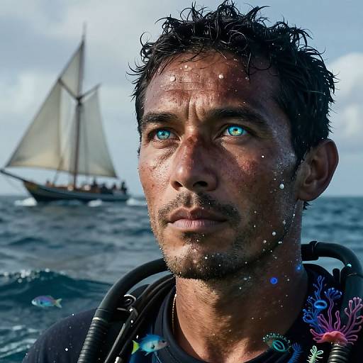 Rugged Pearl Diver Double Exposure