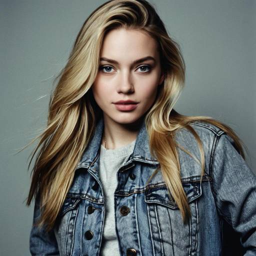 Blonde Woman in Denim Jacket