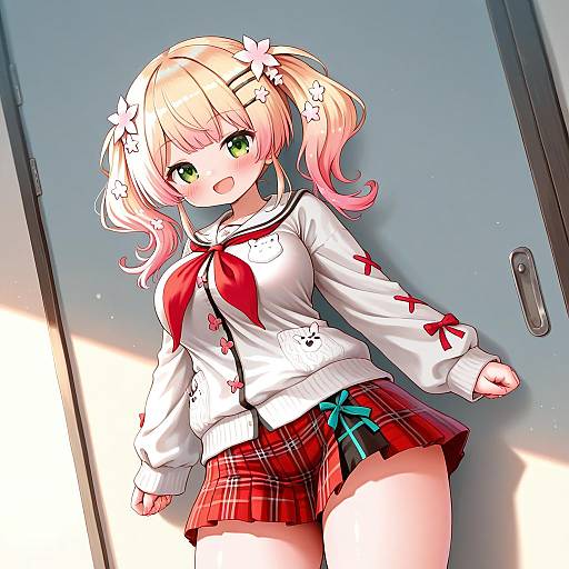 Illustration of Momosuzu nene (casual), hololive in the style of Arinu