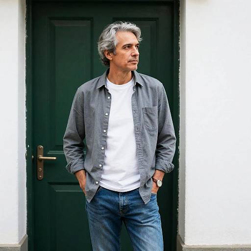 Casual Middle-Aged Man in Doorway