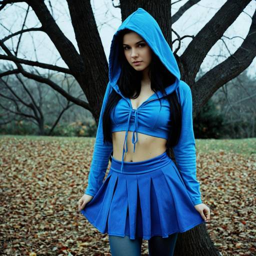 Woman in Blue Halloween Outfit Outdoors
