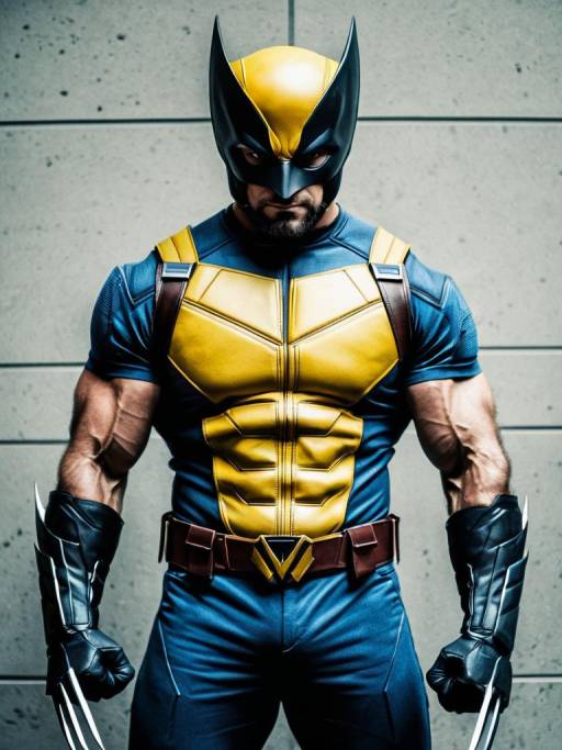 Man in Wolverine Superhero Costume