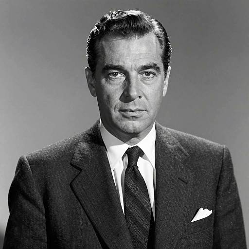 Classic Black and White Portrait of Man in Suit