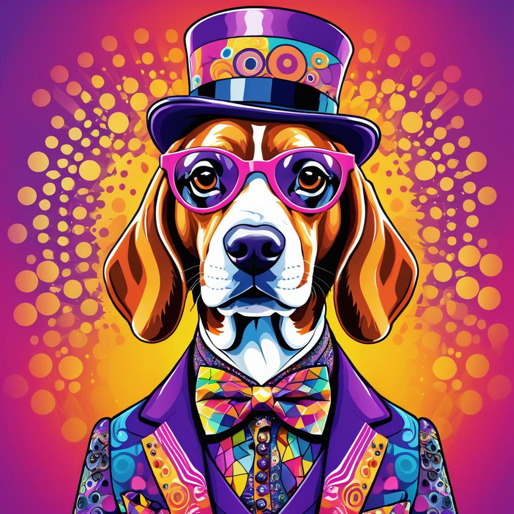 Psychedelic Beagle in Eccentric Fashion