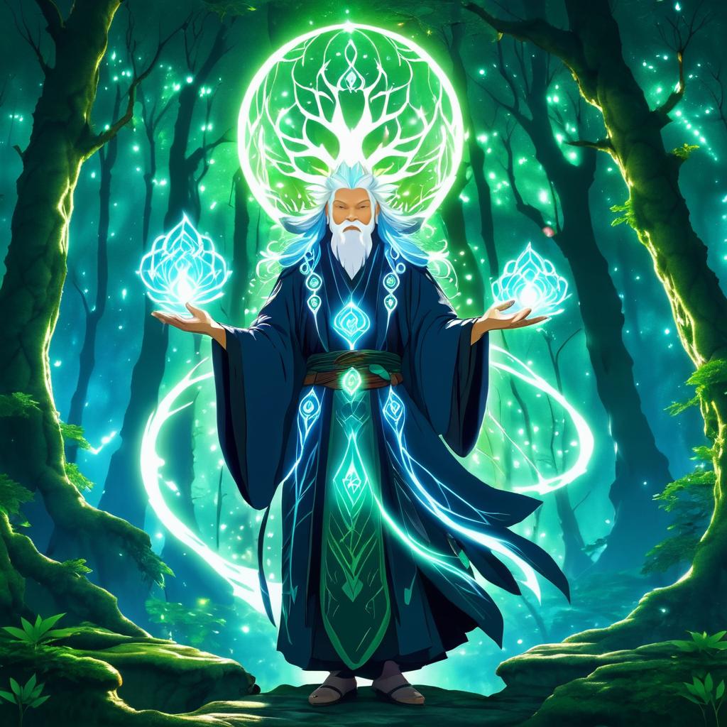 Elder Druid in Enchanted Forest