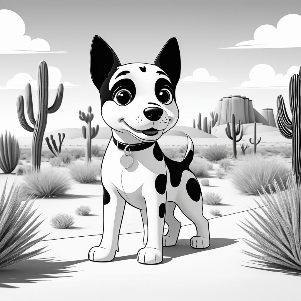 Cute Dog Coloring Page for Kids