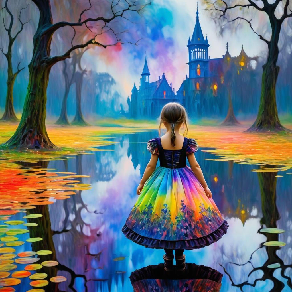 Surreal Child in Monet's Colorful Style