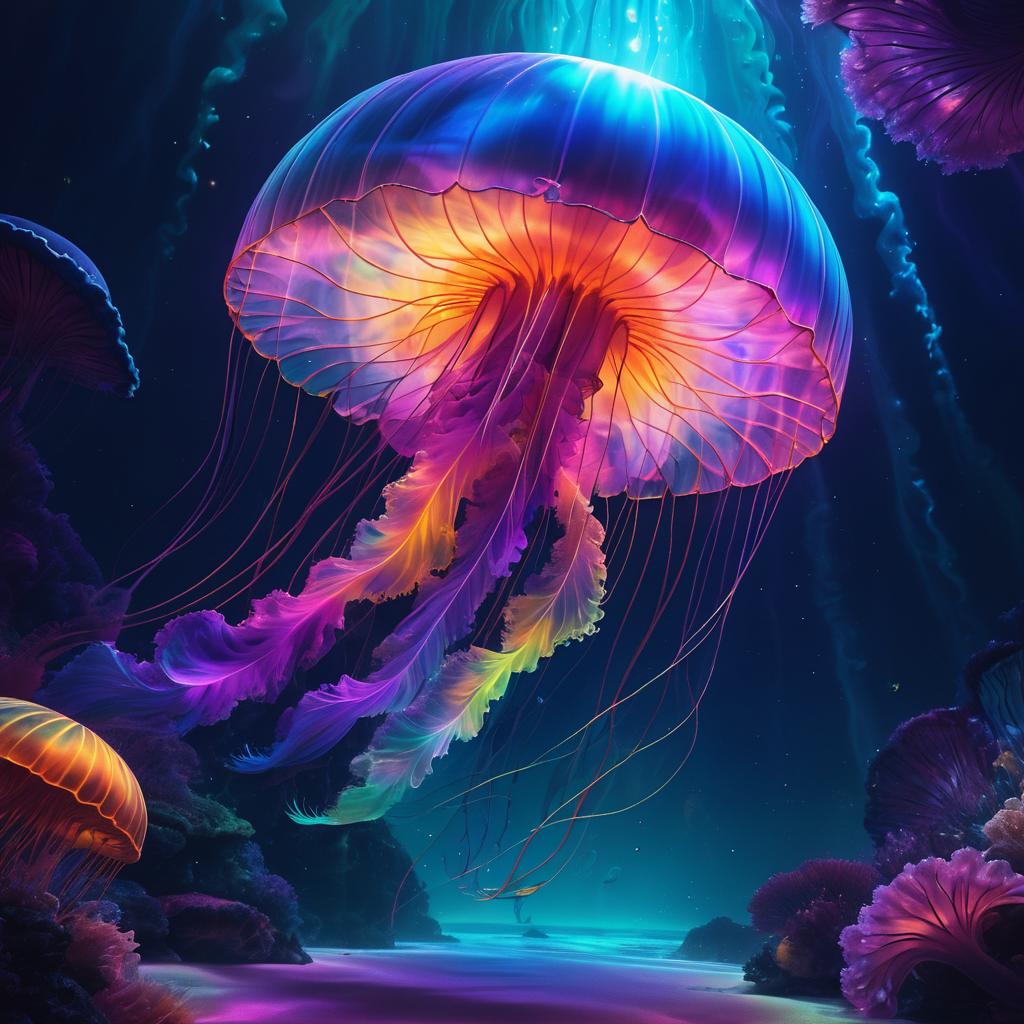 Psychedelic Jellyfish Fantasy Artwork