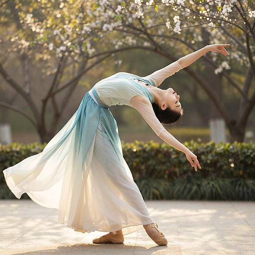 Graceful Dancer in Tranquil Garden