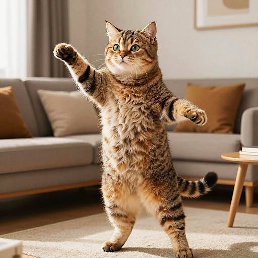 Photorealistic Cat Costume in Cozy Room