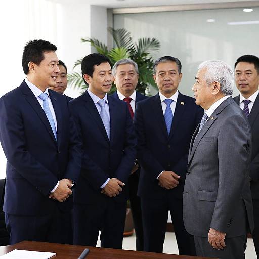 Group of Men in Suits Indoors