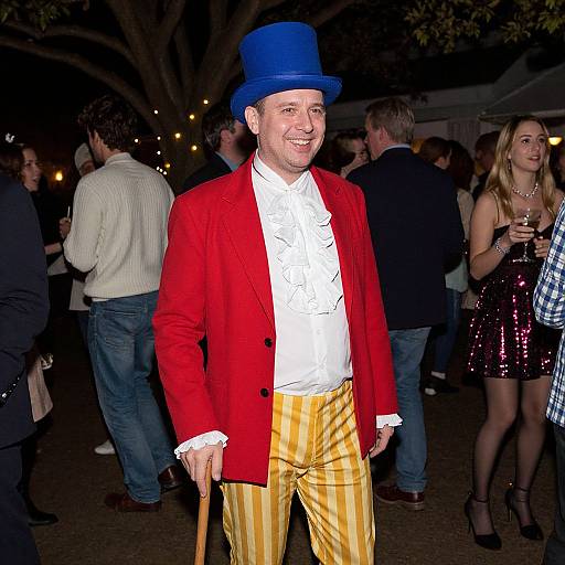 Festive Man in Colorful Party Attire