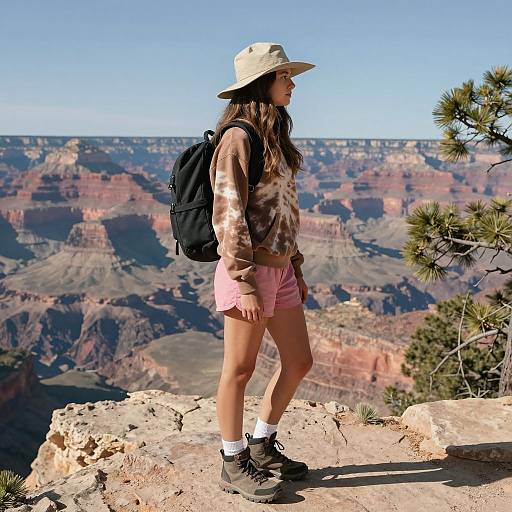 Young Woman Hiking at Grand Canyon
