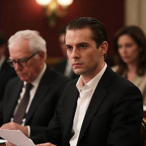 Intense Man in Formal Setting