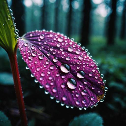Macro Dewdrops on Vibrant Flower Petal