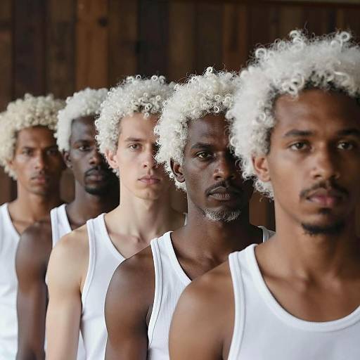 Curly Afro Men in Serious Stance