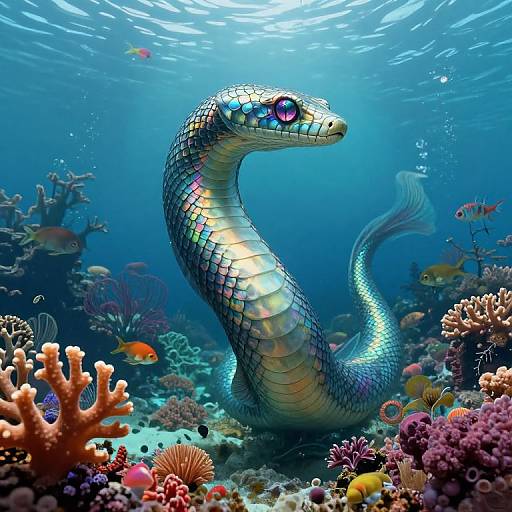 Psychedelic Underwater Sea Serpent
