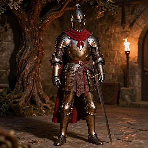 Confident Mannequin in Medieval Armor